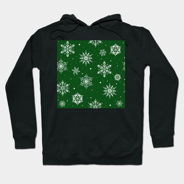 Christmas Folk Snowflakes2 Green Hoodie by SSSowers